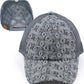 Funky Junque Ponytail Hat for Women - Baseball Cap with Adjustable Fit & High Pony Tail Criss Cross Back for Everyday Wear
