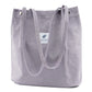Corduroy Tote Bag Cute Tote Bags for Women Shoulder Bag with Inner Pocket for Work Beach Travel and Shopping Grocery