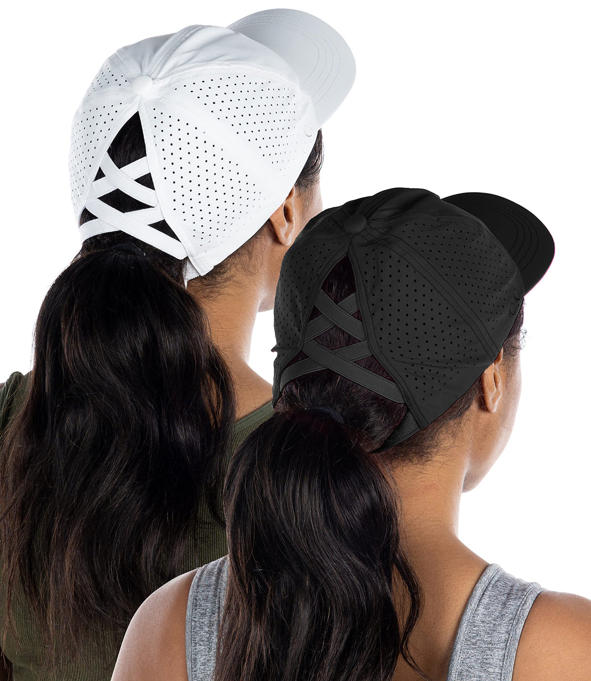 Funky Junque Ponytail Hat for Women - Baseball Cap with Adjustable Fit & High Pony Tail Criss Cross Back for Everyday Wear