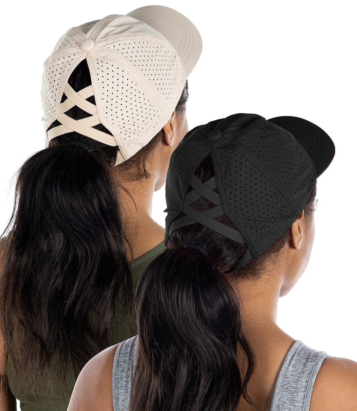 Funky Junque Ponytail Hat for Women - Baseball Cap with Adjustable Fit & High Pony Tail Criss Cross Back for Everyday Wear
