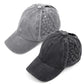 Funky Junque Ponytail Hat for Women - Baseball Cap with Adjustable Fit & High Pony Tail Criss Cross Back for Everyday Wear