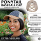 Funky Junque Ponytail Hat for Women - Baseball Cap with Adjustable Fit & High Pony Tail Criss Cross Back for Everyday Wear